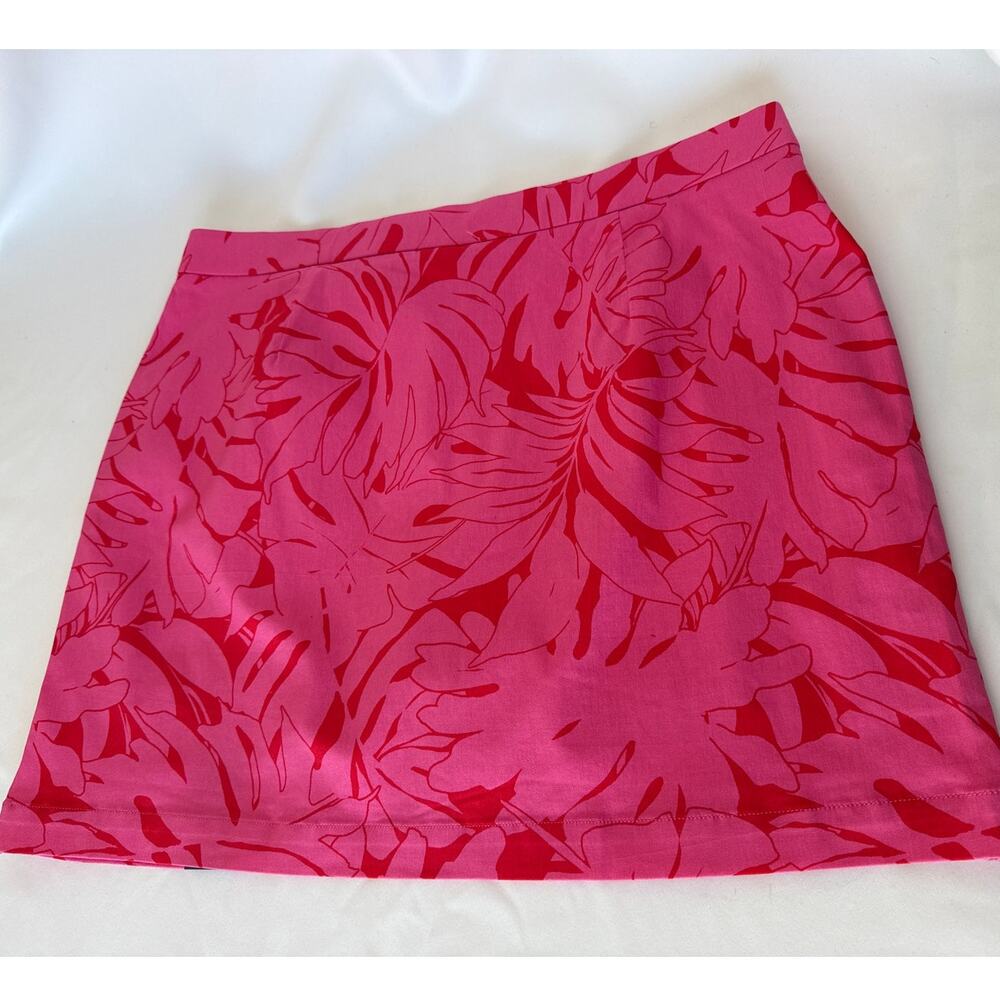 Rafaella Women’s Floral Athletic Skort Pink 2XL NWT Tropical Resort Wear Pockets - Picture 3 of 8